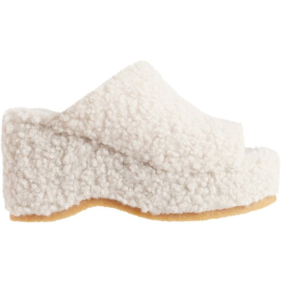 NEW Kelsi Dagger Rowan Sherpa Platform Slide Sandals For Women natural 367sn - Picture 1 of 5
